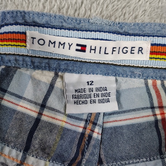 VTG Y2K‎ Tommy Hilfiger Pants Women 12 Skater Mid Rise Straight Leg Golf PlaiD - Picture 7 of 11